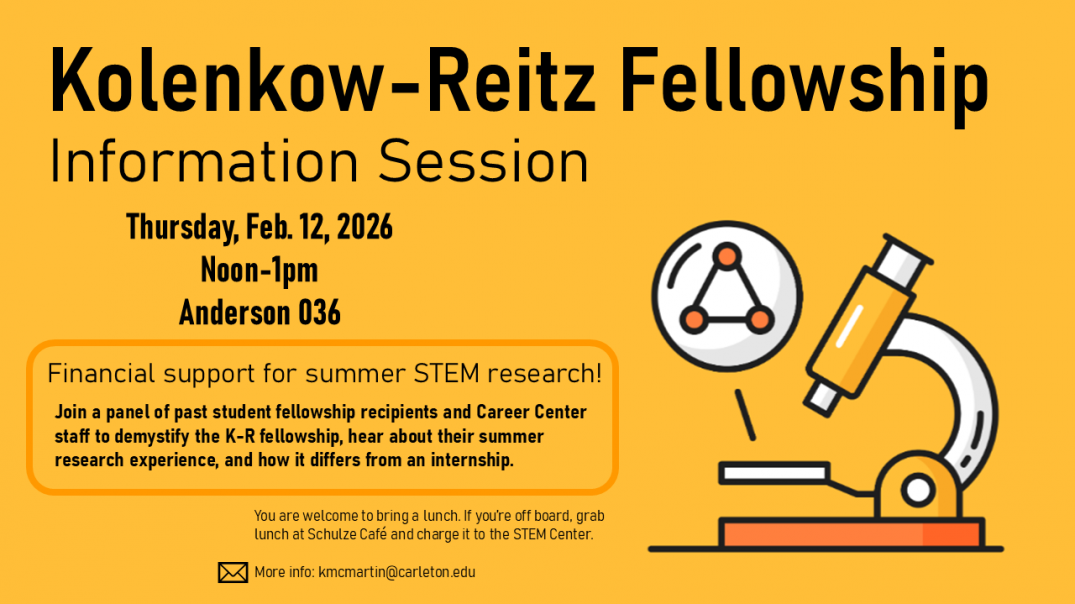Orange Kolenkow-Reitz Fellowship poster image with microscope