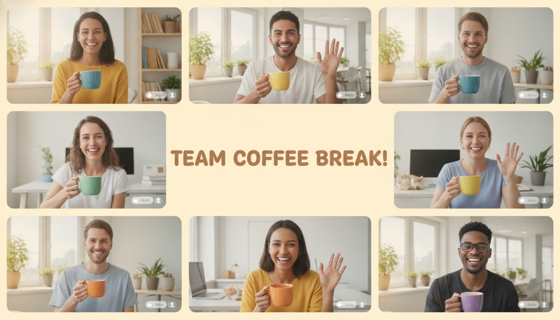 friendly team video call colla...