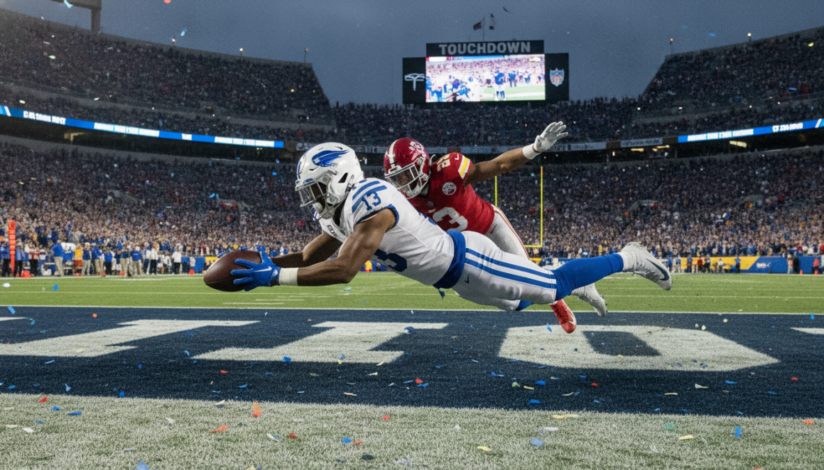NFL player scoring a touch dow...
