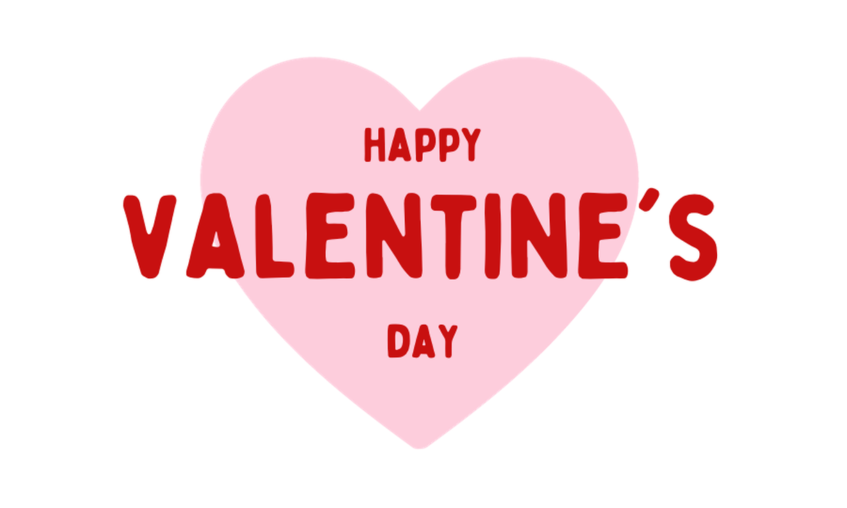 White and Red Minimalist Valentines Label