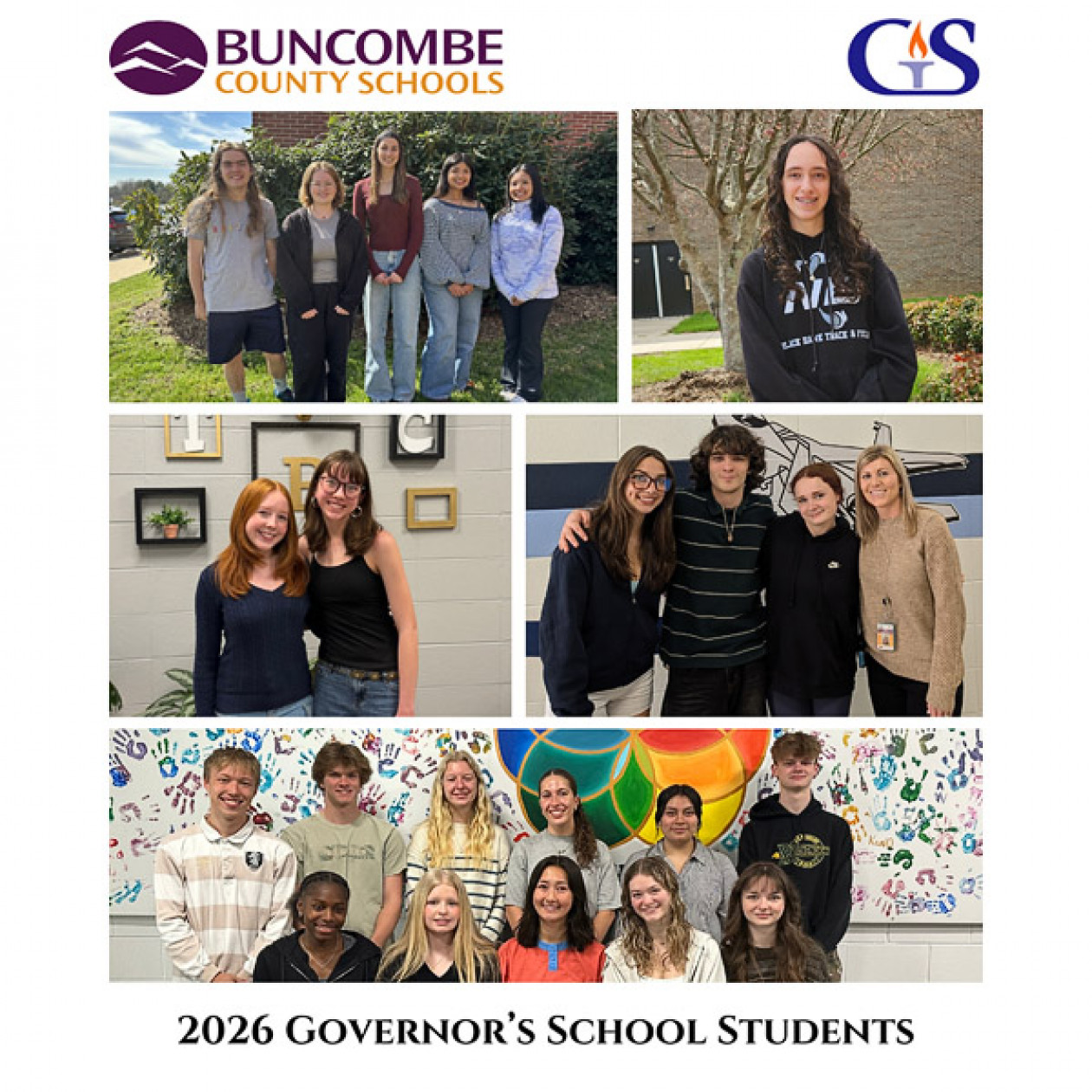 A collage showing portraits of BCS students who will be attending Governor's School this summer.