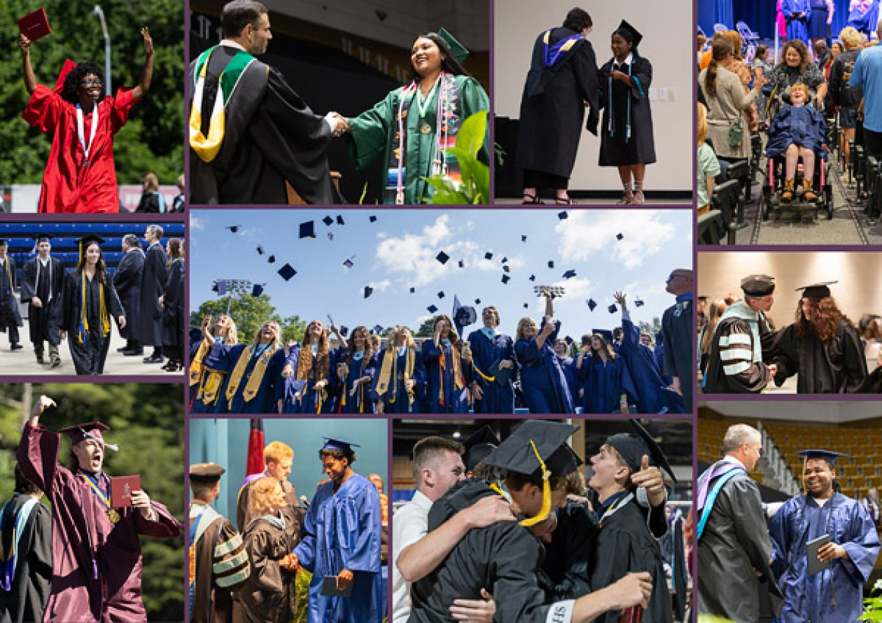 A collage showing photos of graduates from each BCS high school.