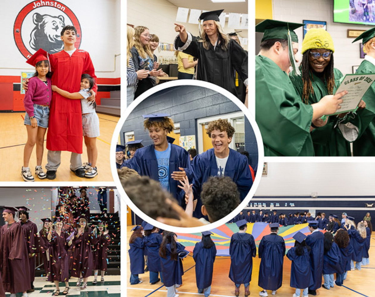 A collage showing photos from the six senior walks.