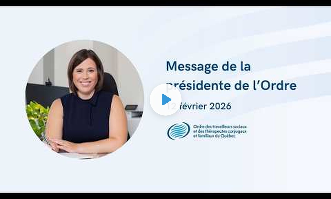 Message de la présidente de l'Ordre - 12 février 2026