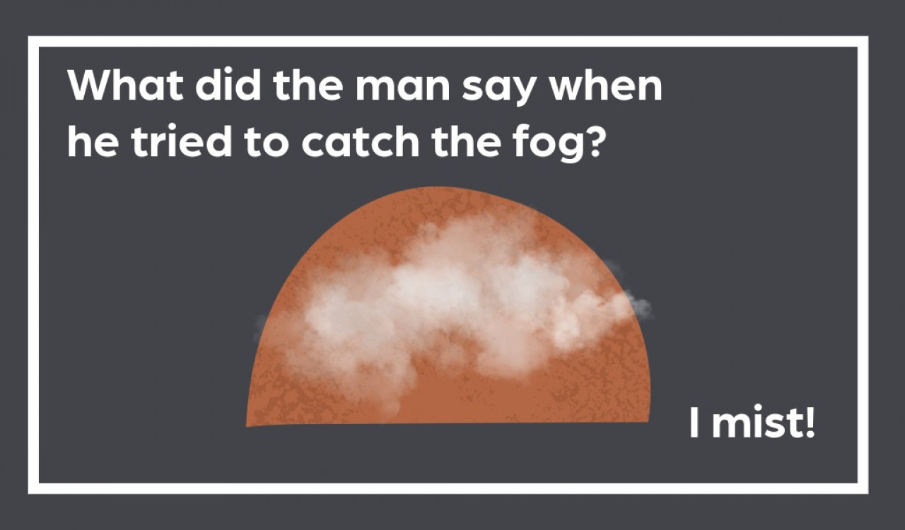 What did the man say when he tried to catch the fog? I mist! 