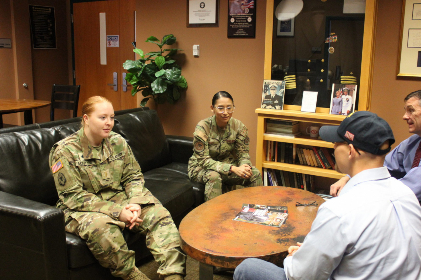 Cathleen McIntyre and Rocio Romo find community in the Admiral Vern Clark Veteran`s Center. 