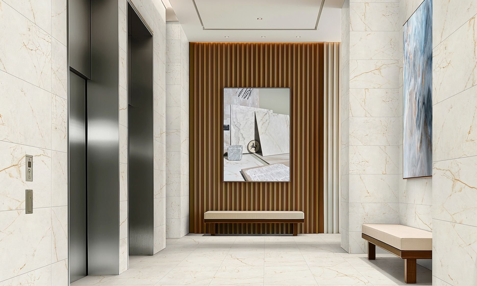 Shaw Contract Reinterprets Marble at Architectural Scale with Monumental Porcelain — officing.