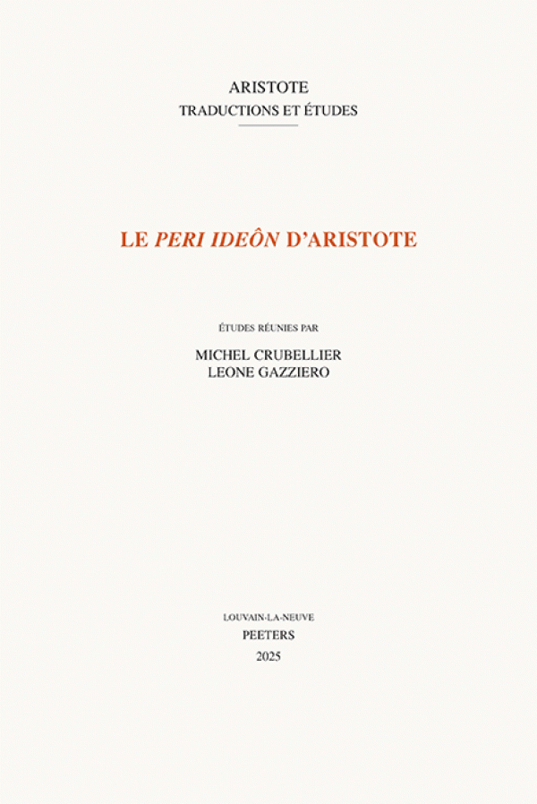 Le «Peri ideôn» d’Aristote
