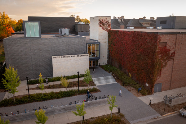 Carleton College drone photo of Weitz Theater