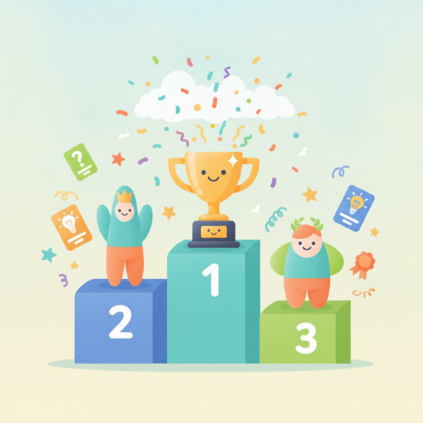 playful winner podium illustra...