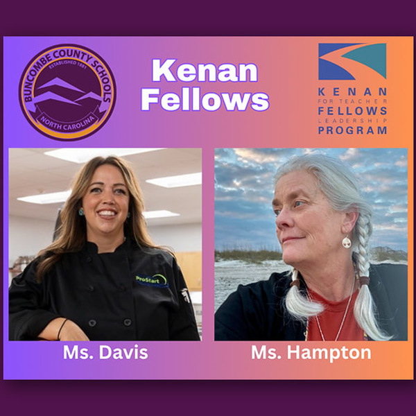 Portraits of Ms. Davis and Ms. Hampton with the BCS and Kenan Fellows logos.