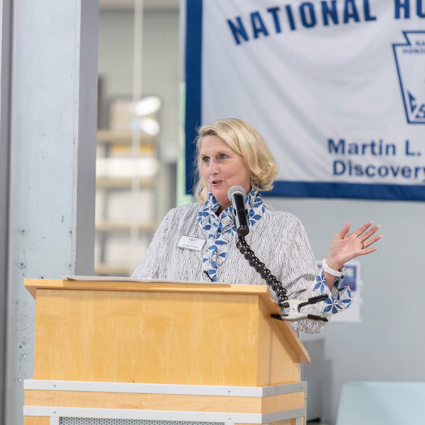BCS Foundation Director Christy Cheek speaks at the event.