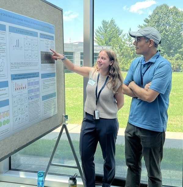 Emily Muenzer discusses her poster display about her Kolenkow-Reitz funded research experience
