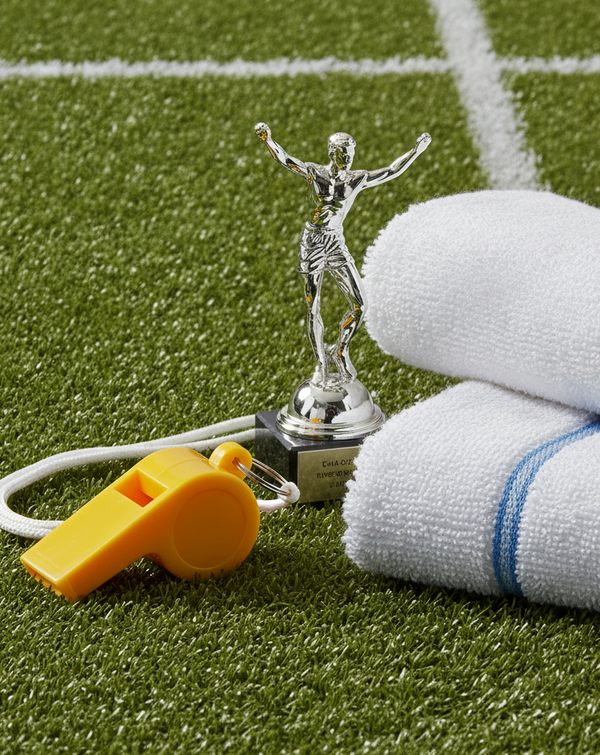 playful sports whistle, towel,...