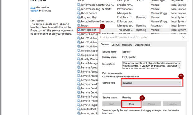 How to Disable Print Spooler on Domain Controllers