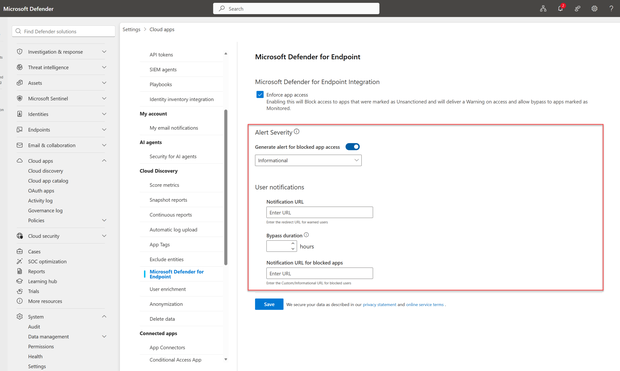 Disable alert generation for Unsanctioned Apps in Microsoft Defender for Cloud Apps