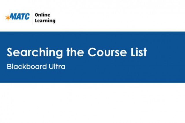Searching the Course List