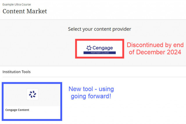 Screenshot of the Content Market