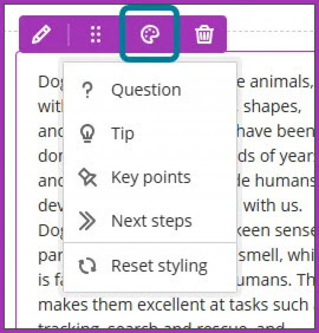 Example of indicator if student has or has not reviewed feedback