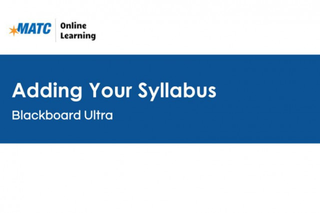 Adding Your Syllabus