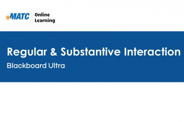 Regular & Substantive Interaction