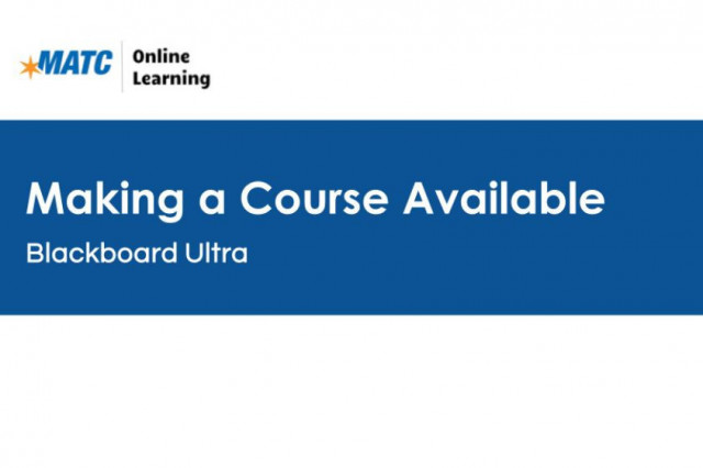 Making a Course Available