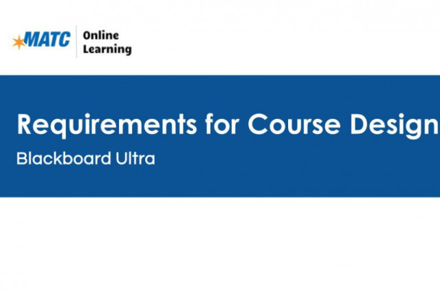 Requirements for Course Design
